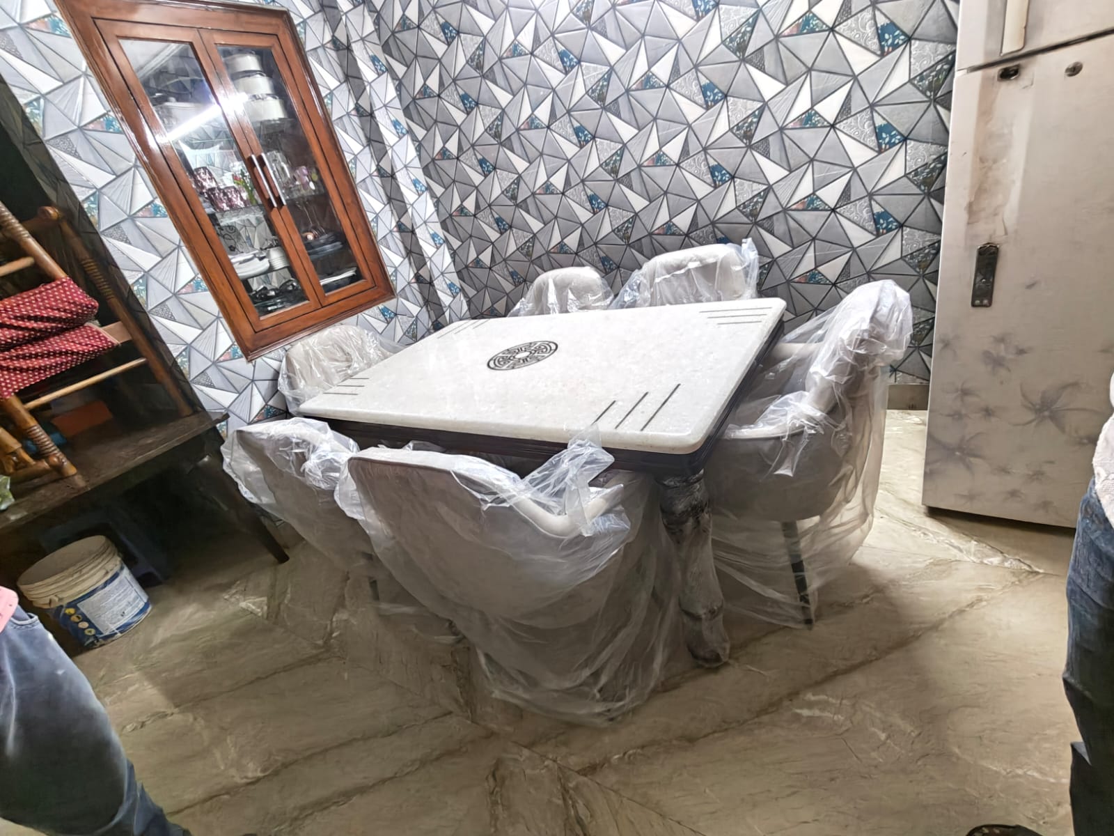 Customer photo of a compact dining set in a client home